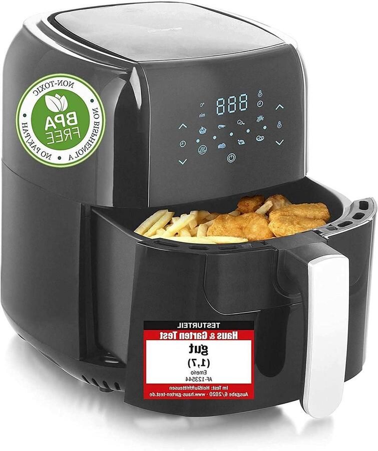 Heteluchtfriteuse Airfryer Digitale Fritteuse Gezond Frituren XXL Inhoud 5.5 Liter Zwart