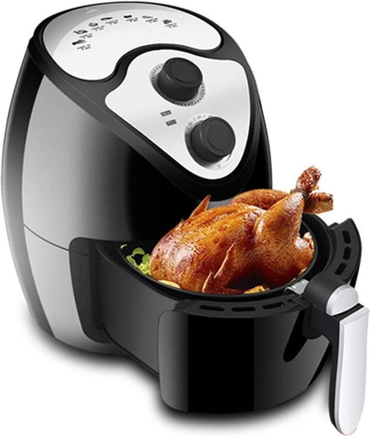 Heteluchtfriteuse Airfryer Frietmachine Gezond Koken 360° Luchtcirculatie 26 Liter Zwart