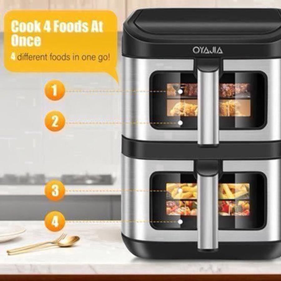 Heteluchtfriteuse – Airfryer – Friteuse – Luchtfriteuse – Digitale Oven – 11 Liter Capaciteit – Dubbele Mand met Cook & Sync Systeem