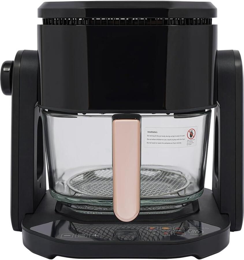 Heteluchtfriteuse Airfryer Frituur Gezond Bakken Doorzichtige Mand 45 Liter Zwart
