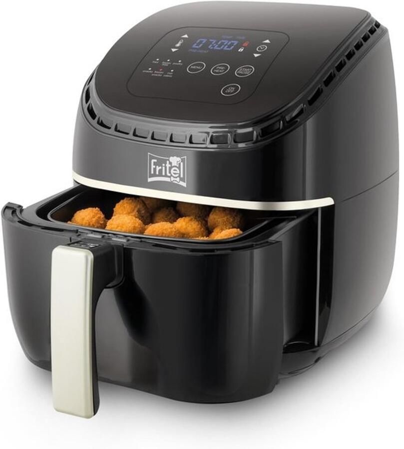 Heteluchtfriteuse Airfryer-frituurpan Frituren met hete lucht 6 voorgeprogrammeerde functies 3.2L Zilver en zwart