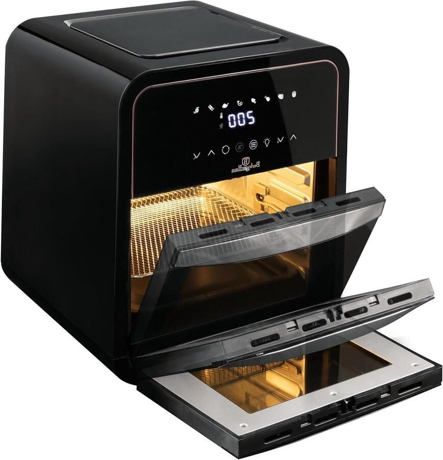 Heteluchtfriteuse Airfryer Frituurpan Gezond Frituren Grote Inhoud 12 Liter Zwart Roze