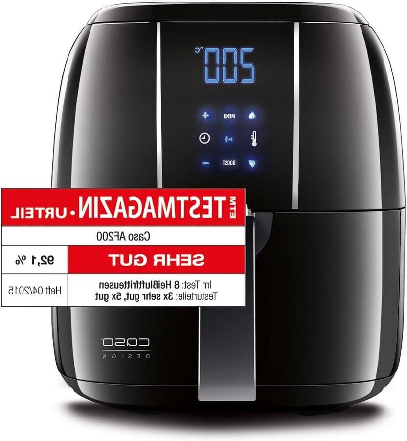Heteluchtfriteuse Airfryer Frituurpan Gezond Frituren Roestvrijstalen Binnenruimte 3 Liter Zwart