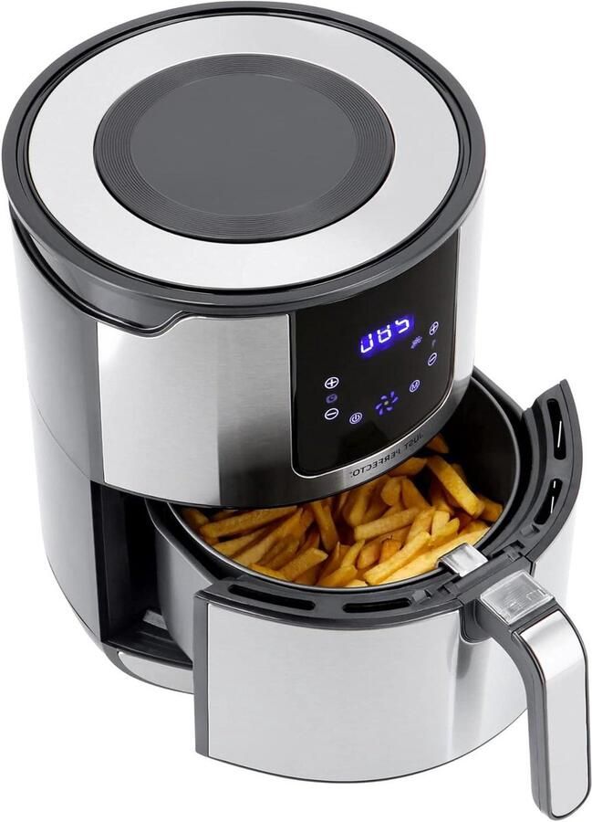 Heteluchtfriteuse Airfryer Frituurpan Gezond Frituren Vetvrij Bakken 4 Liter Roestvrij Staal