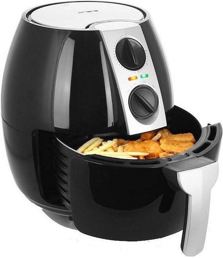 Heteluchtfriteuse Airfryer Frituurpan Gezond Frituren XXL 4.5L Volume 1500 Watt Zwart