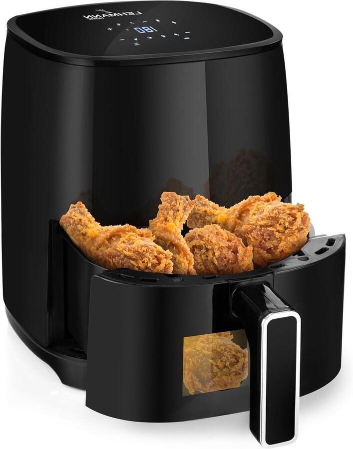 Heteluchtfriteuse Airfryer Frituurpan Gezond Koken 8 Programma's 3.5 Liter Zwart