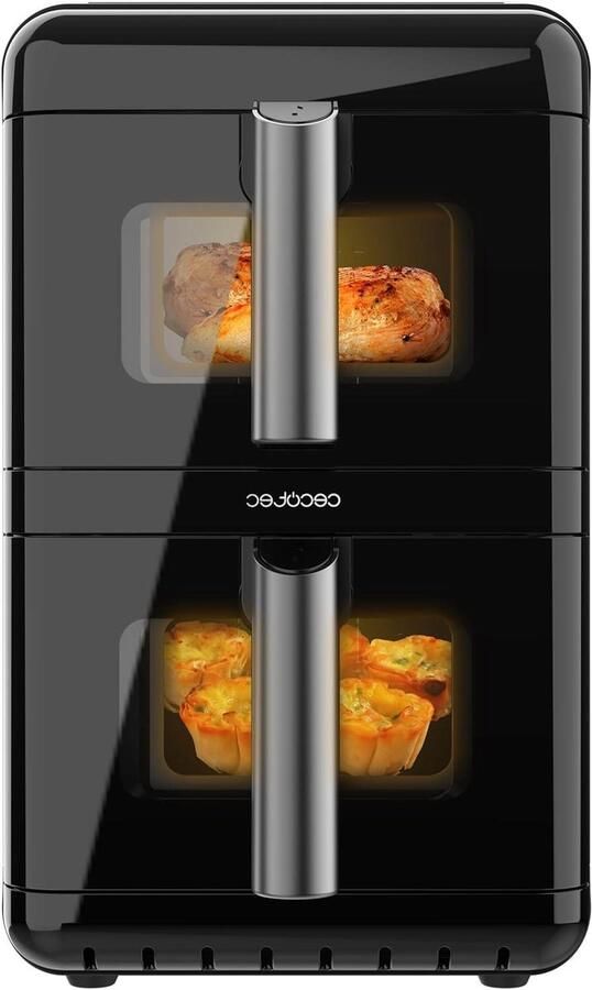 Heteluchtfriteuse Airfryer Frituurpan Gezond Koken Dubbele Containers 12 Liter Zwart