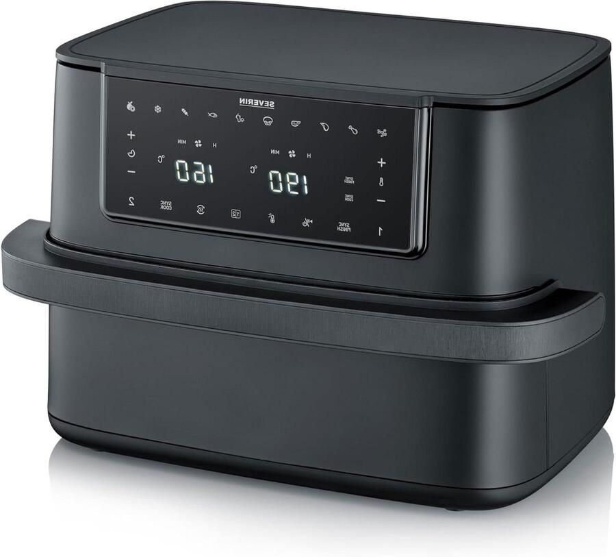 Heteluchtfriteuse Airfryer Frituurpan Gezond Koken Dubbele Mand Flex Zone 9 Liter Zwart