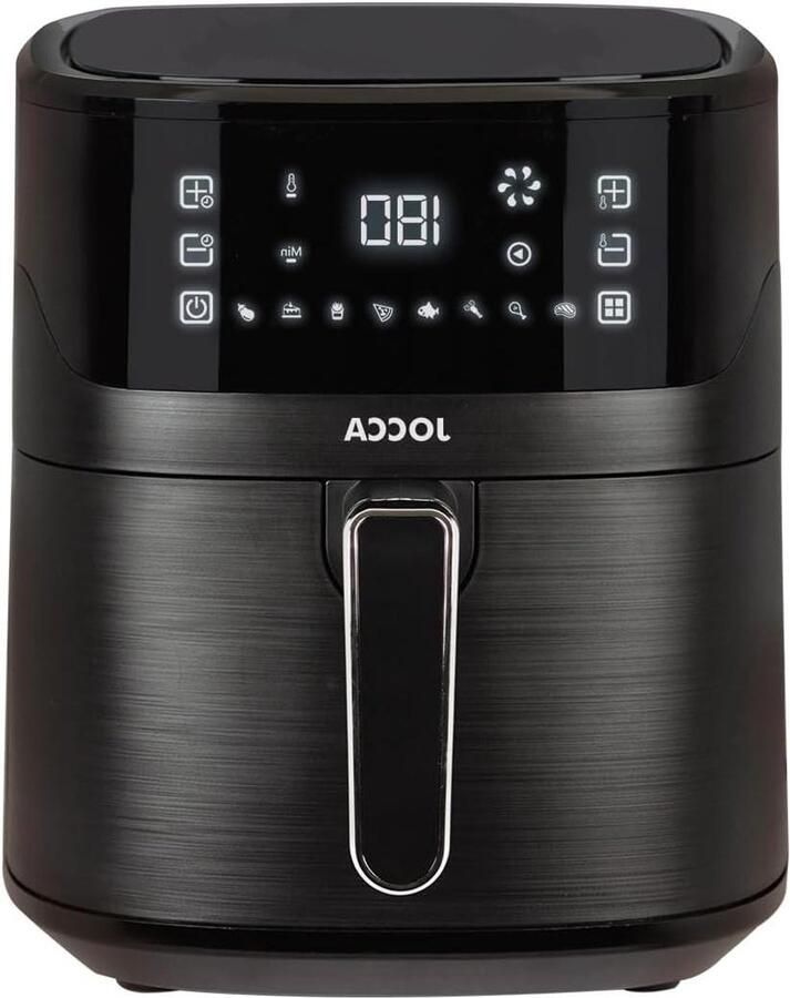 Heteluchtfriteuse Airfryer Frituurpan Gezond Koken Fry Force 360 Graden 65 Liter Zwart