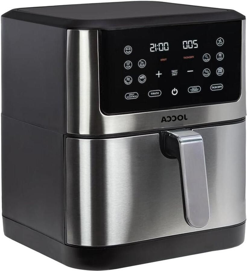 Heteluchtfriteuse Airfryer Frituurpan Gezond Koken Grote Capaciteit 8 Liter Zilverkleurig