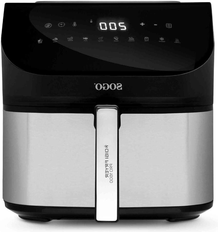 Heteluchtfriteuse Airfryer Frituurpan Gezond Koken Grote Capaciteit 8 Liter Zwart Zilver