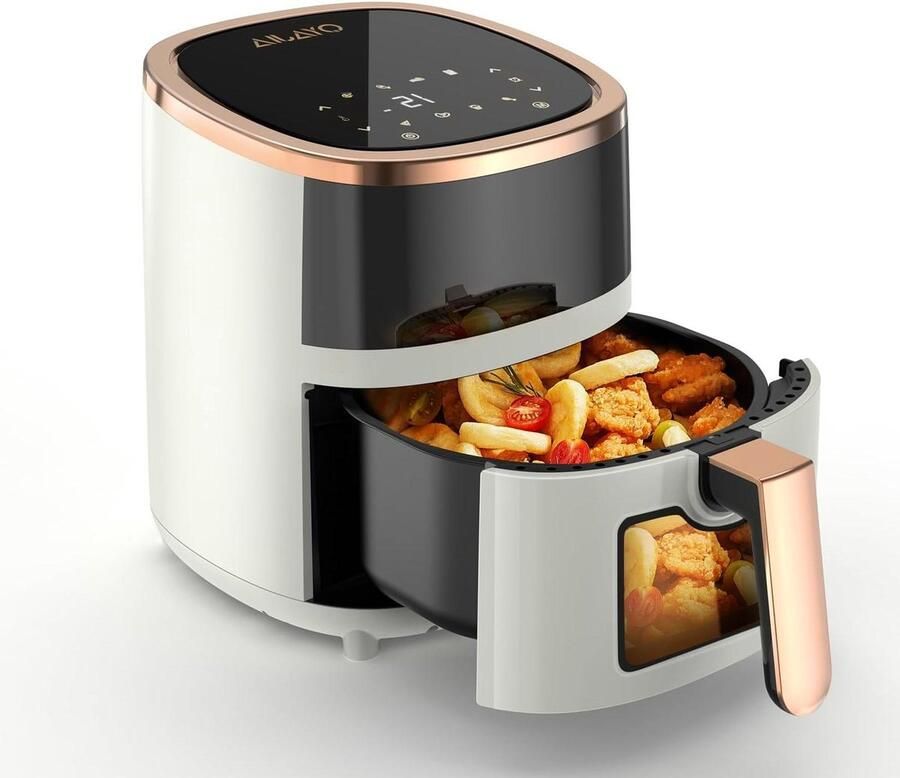 Heteluchtfriteuse Airfryer Frituurpan Gezond Koken Visueel Venster 55 Liter Zwart