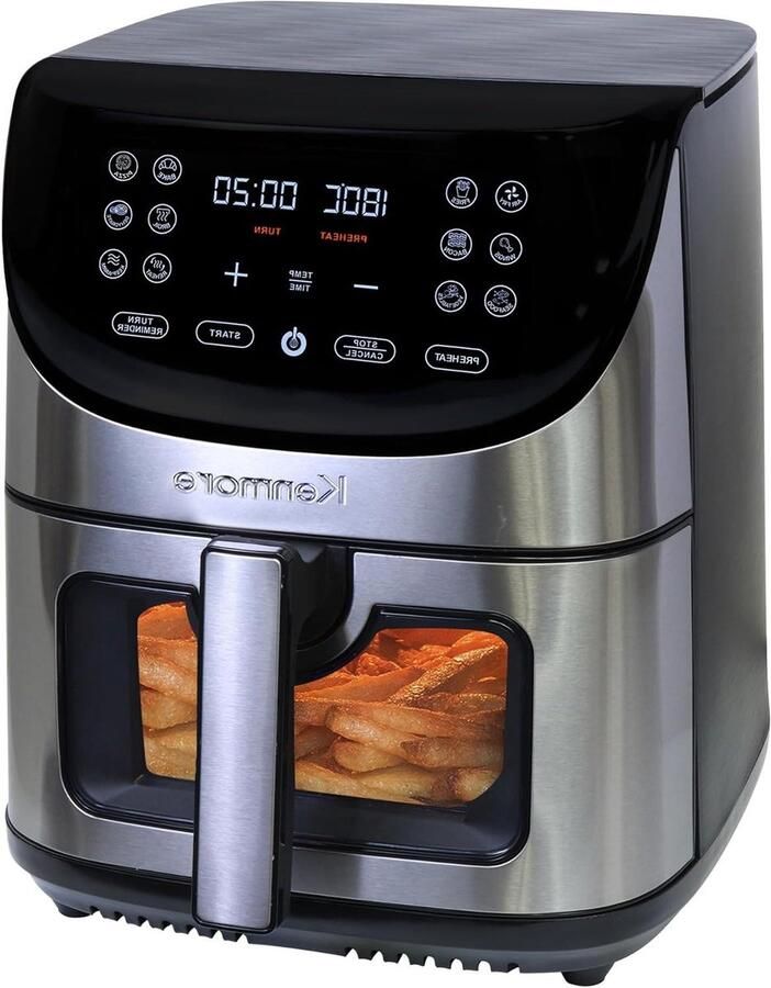 Heteluchtfriteuse Airfryer Frituurpan Gezond Koken XL 78 liter capaciteit 1700 W Zwart en zilver