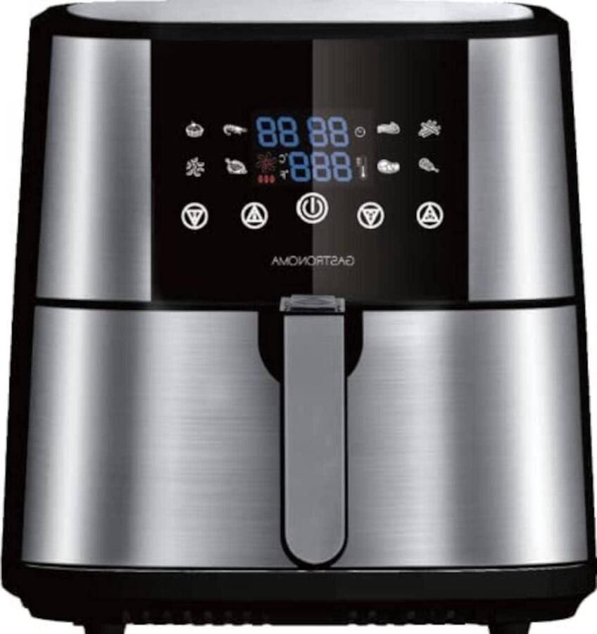Heteluchtfriteuse Airfryer Frituurpan Gezond Koken XXL Capaciteit 6 Liter Zwart Roestvrijstaal