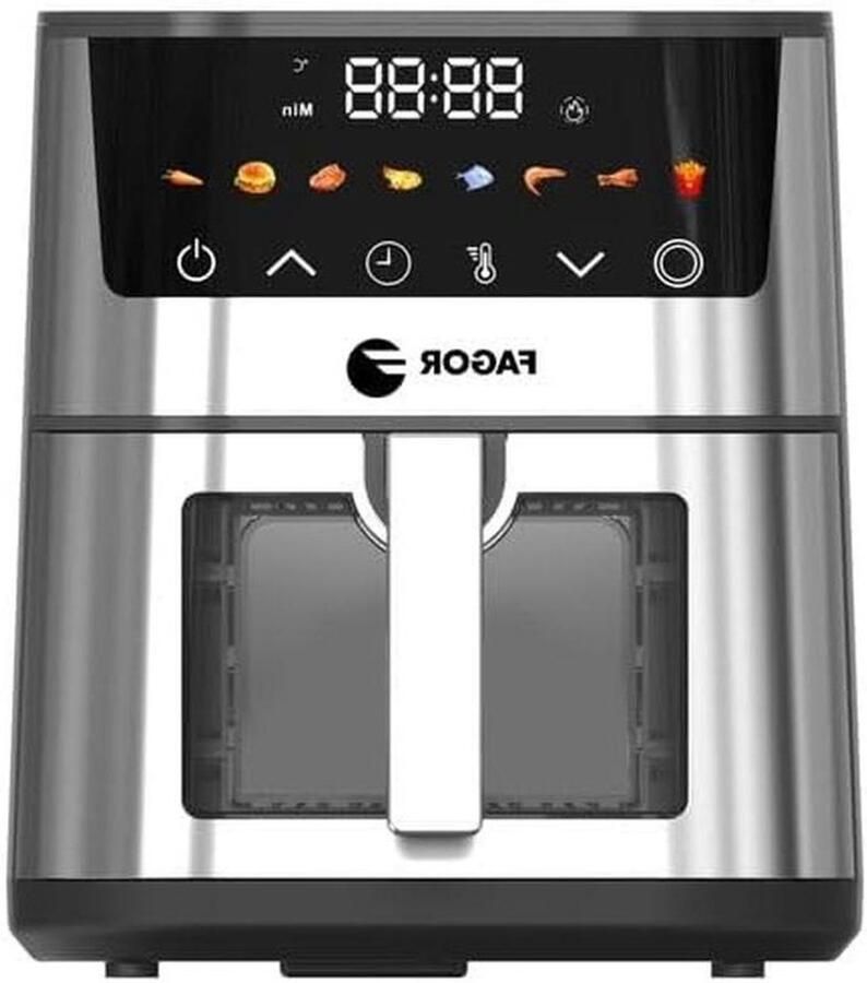Heteluchtfriteuse Airfryer Gezond Frituren 8 Programma's 5 Liter RVS