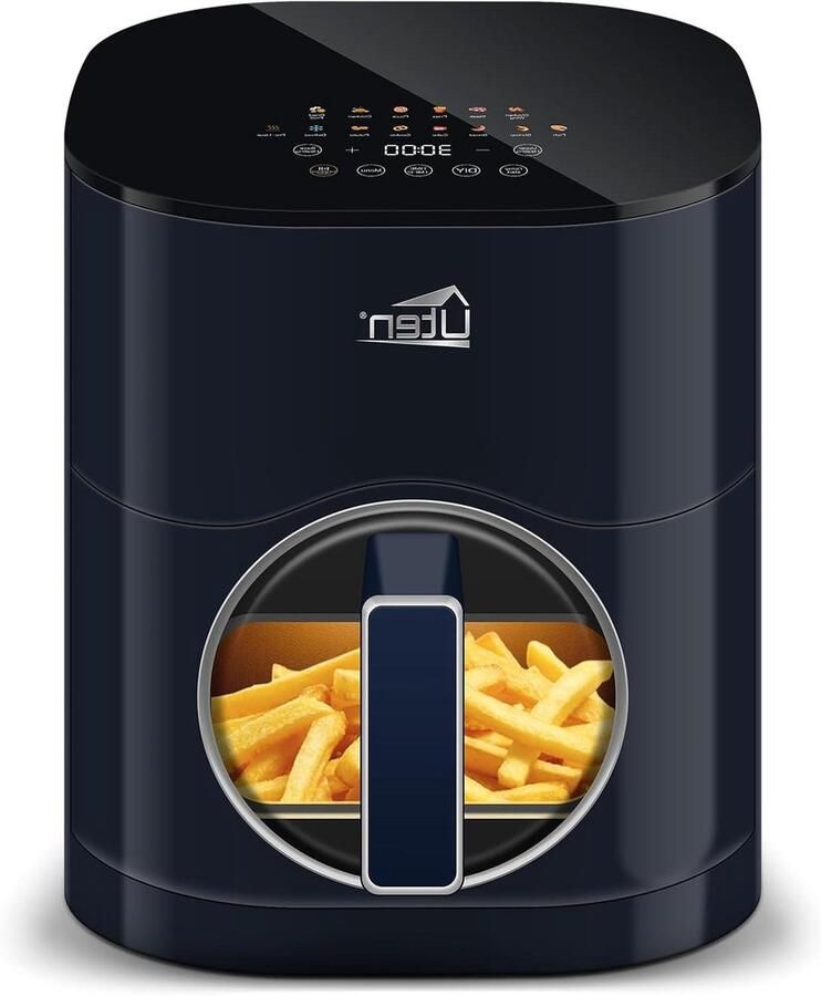 Heteluchtfriteuse Airfryer Gezond Frituren Dubbele Hittebronnen 5.5 Liter Blauw