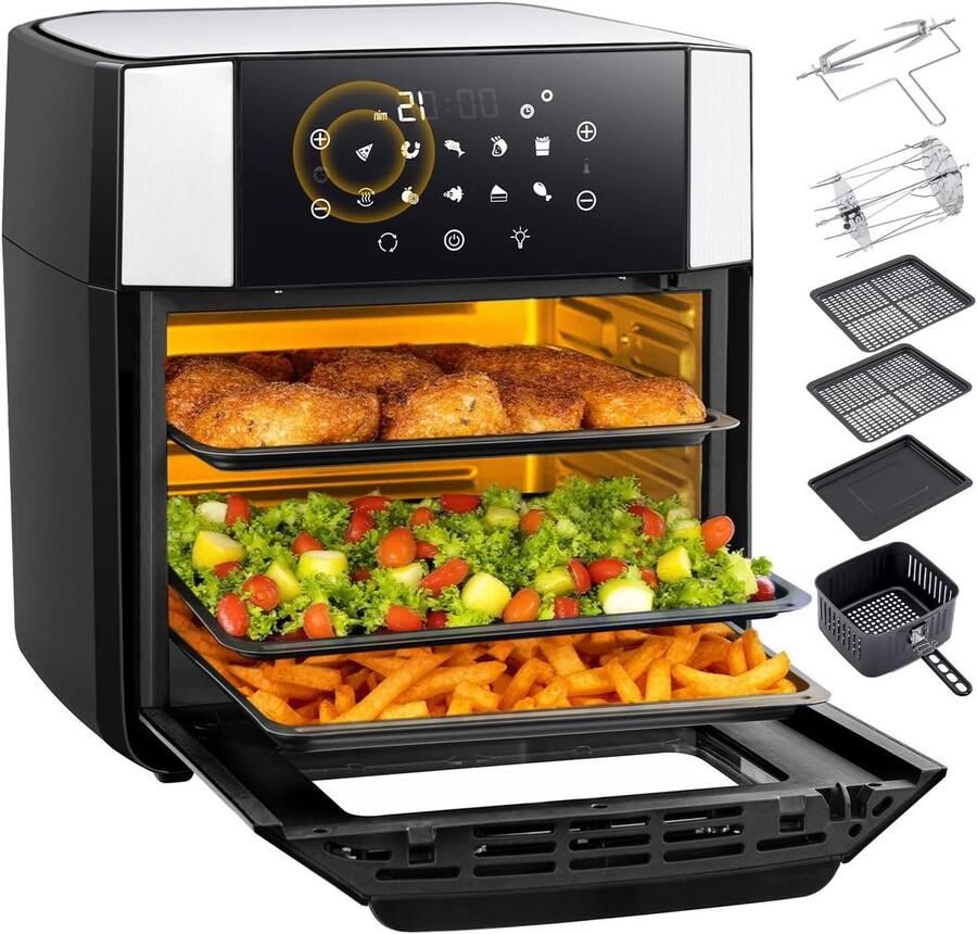 Heteluchtfriteuse Airfryer Gezond Frituren Grote Capaciteit 5 Liter Zwart