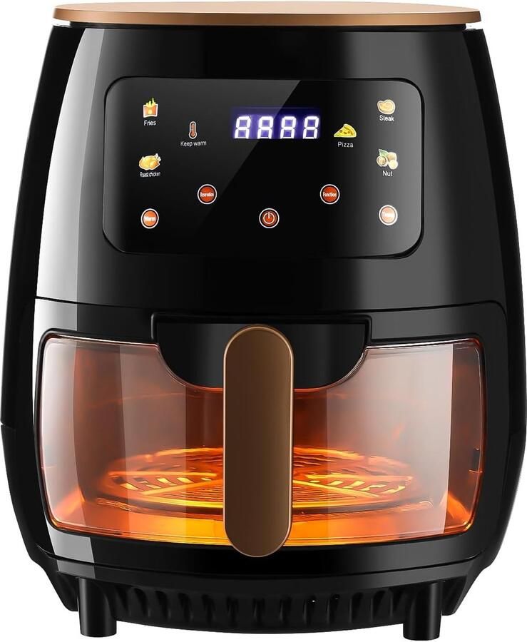Heteluchtfriteuse Airfryer Gezond Frituren Met Kijkvenster 6 Liter Wit