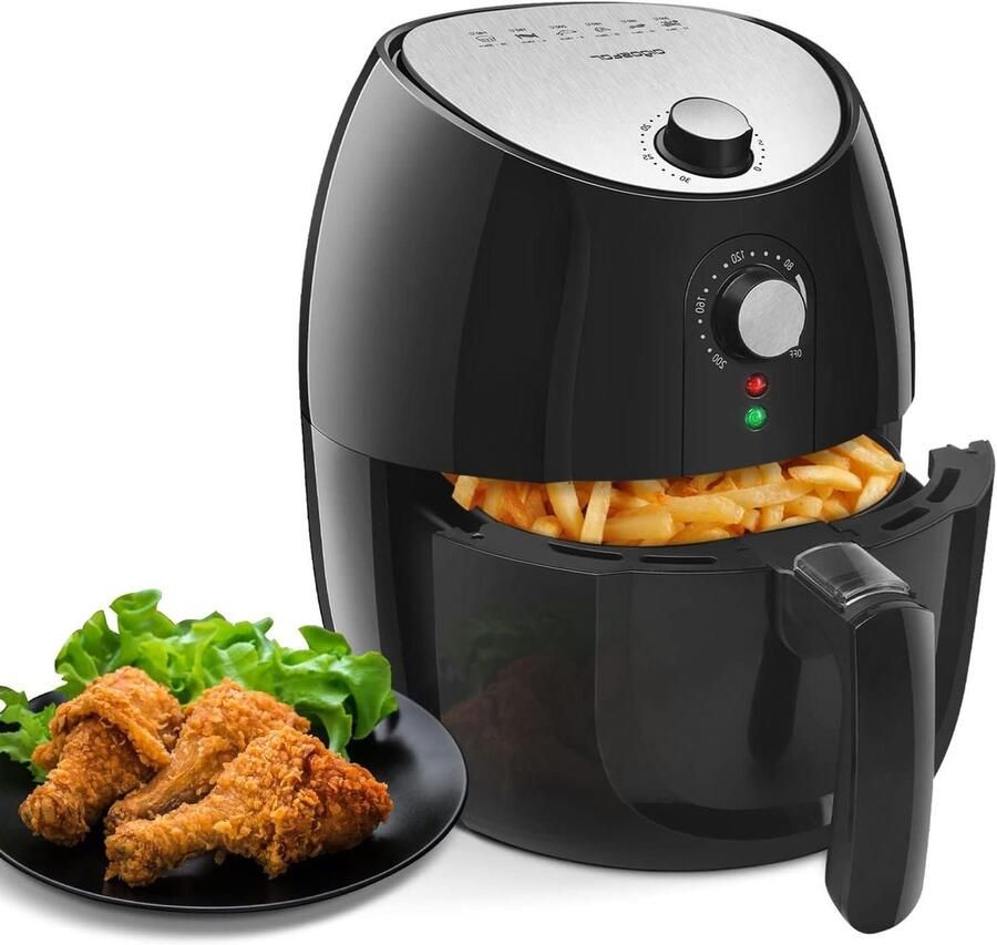 Heteluchtfriteuse Airfryer Gezond Frituren Snelle Bereiding 35 Liter Zwart