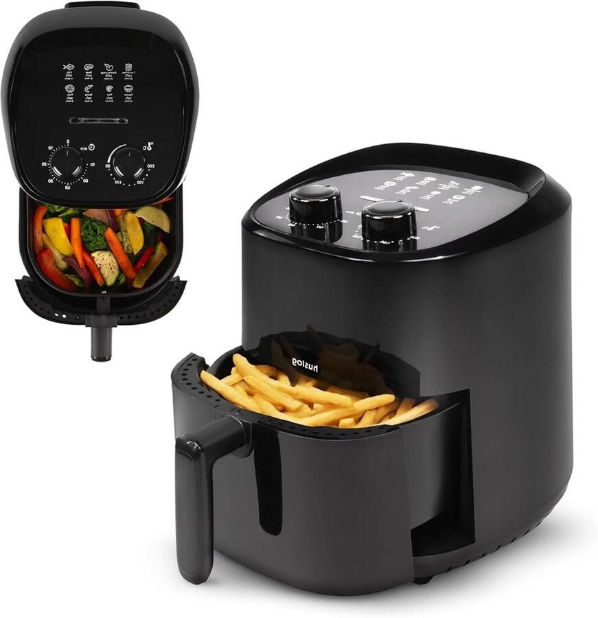 Heteluchtfriteuse Airfryer Gezond Frituren Vetvrij en Snel 3.5 Liter Zwart