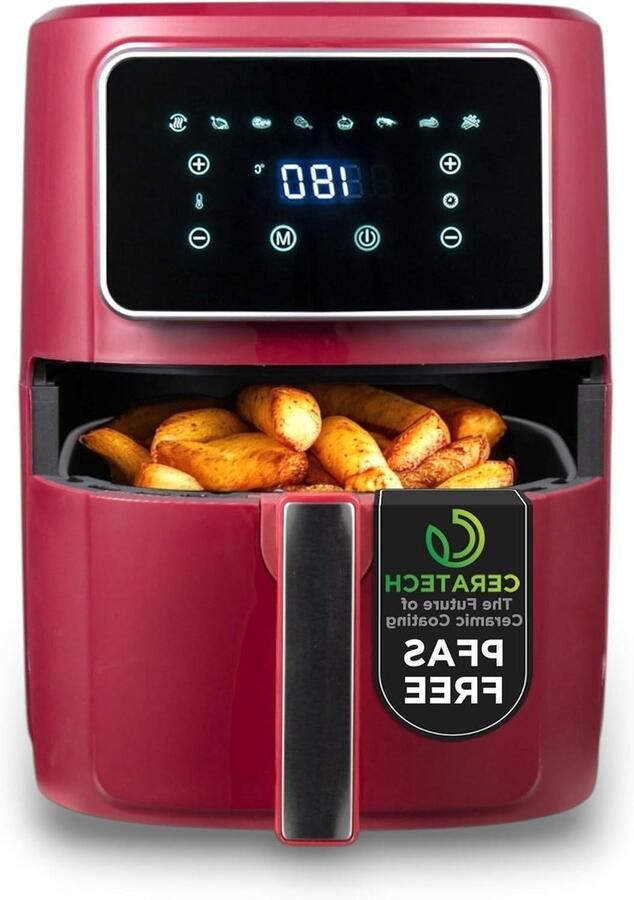 Heteluchtfriteuse Airfryer Gezond Koken 8 Kookprogramma's 6.9 Liter Rood