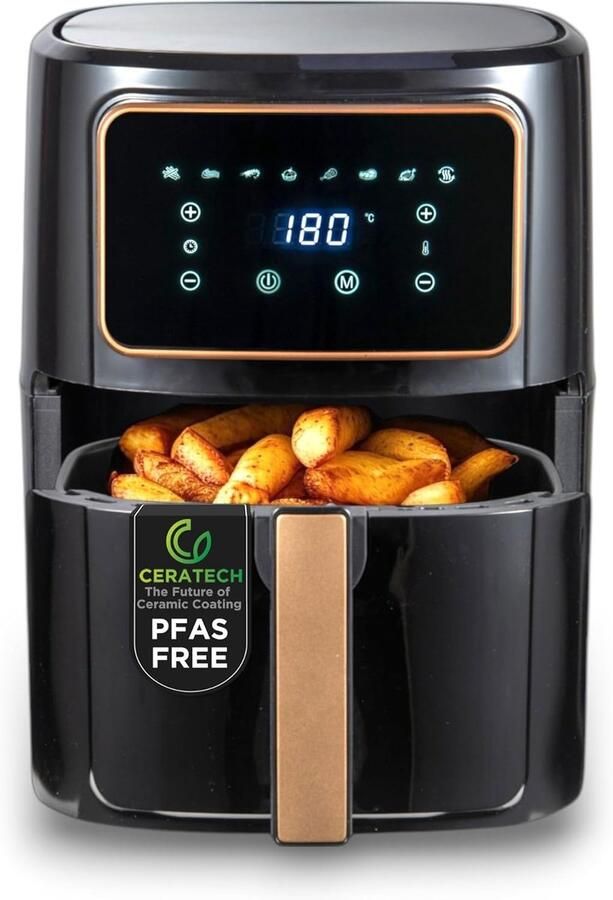 Heteluchtfriteuse Airfryer Gezond Koken 8 Programma's 6.9 Liter Koper