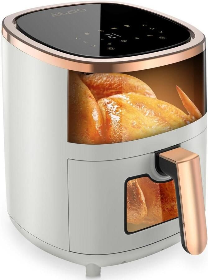 Heteluchtfriteuse Airfryer Gezond Koken Groot 6L Venster 6 Liter Wit