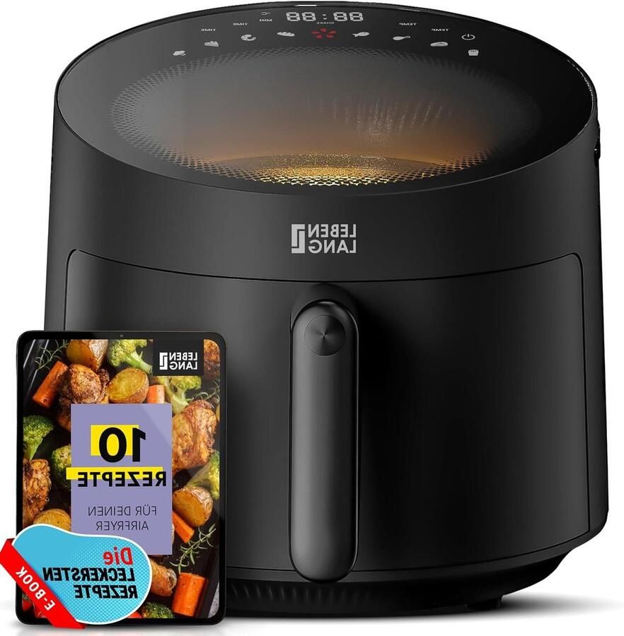 Hete Lucht Frituur Airfryer Frituur Gezond Koken 8 Programma's 5 Liter Zwart