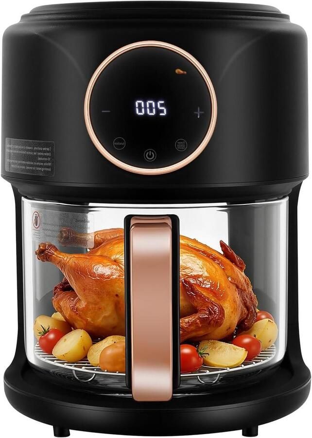 Heteluchtfriteuse Airfryer Gezond koken Multifunctioneel 4.2 liter Zwart