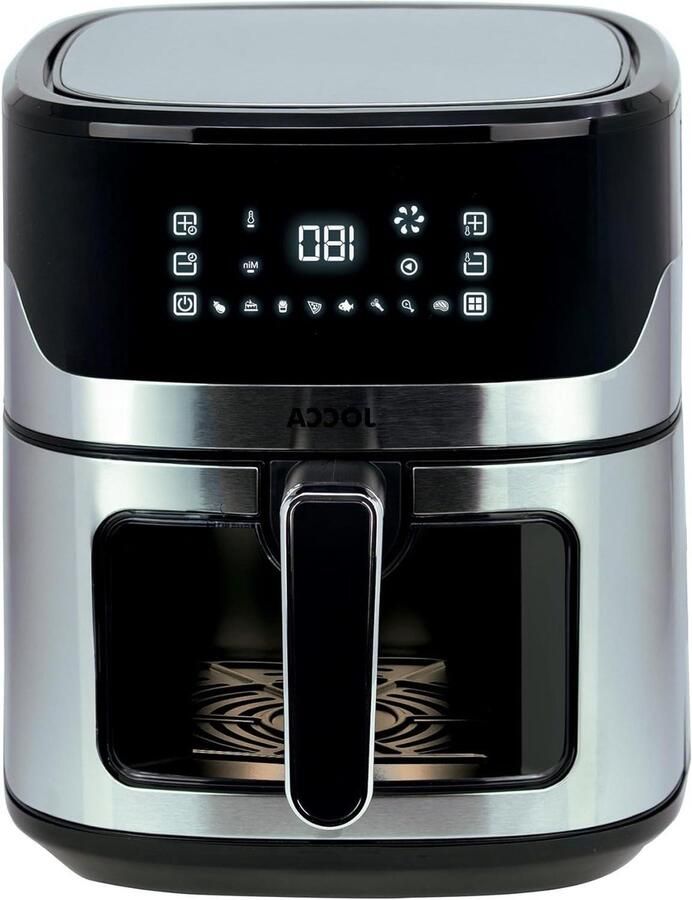 Heteluchtfriteuse Airfryer Gezond Koken Sneller Koken 8 Voorgeprogrammeerde Instellingen 65 Liter Zilver Zwart