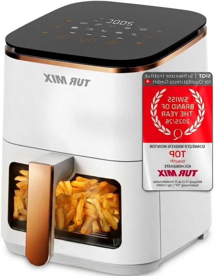 Heteluchtfriteuse Airfryer Gezond Koken Transparant Venster 3.5 Liter Wit
