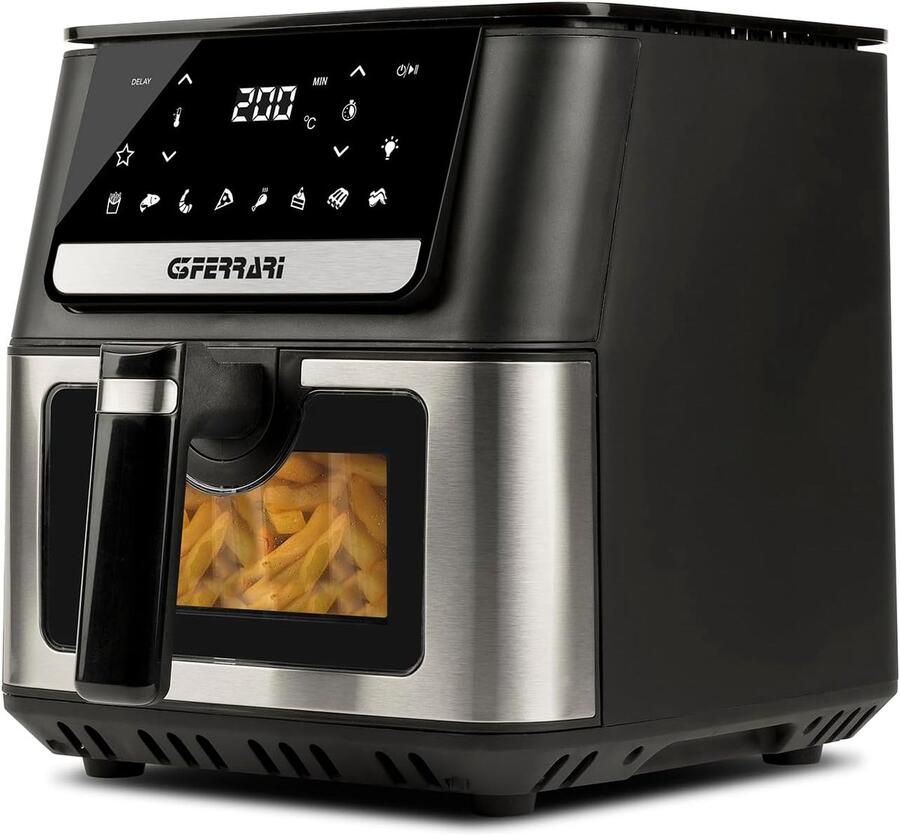 Heteluchtfriteuse Airfryer Gezond Koken Verhoogd Dienblad 65 liter Zwart