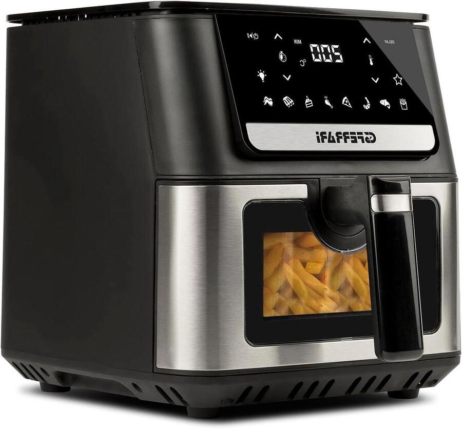 Heteluchtfriteuse Airfryer Gezond Koken Verhoogd Dienblad 65 Liter Zwart