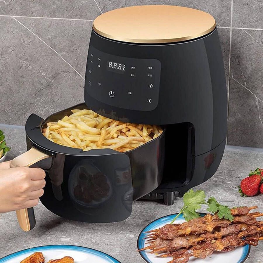 Heteluchtfriteuse Airfryer Hetelucht Circulatie Kooktoestel 4 5L 1400W Smarttouch AirFryer Intelligente diepeluchtfriteuse Zwart
