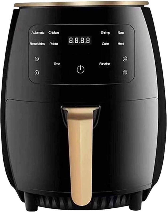 Heteluchtfriteuse Airfryer Heteluchtcirculatiekoker 1400W Intelligente Deep Air Fryer Smart Touch AirFryer 4.5L Zwart