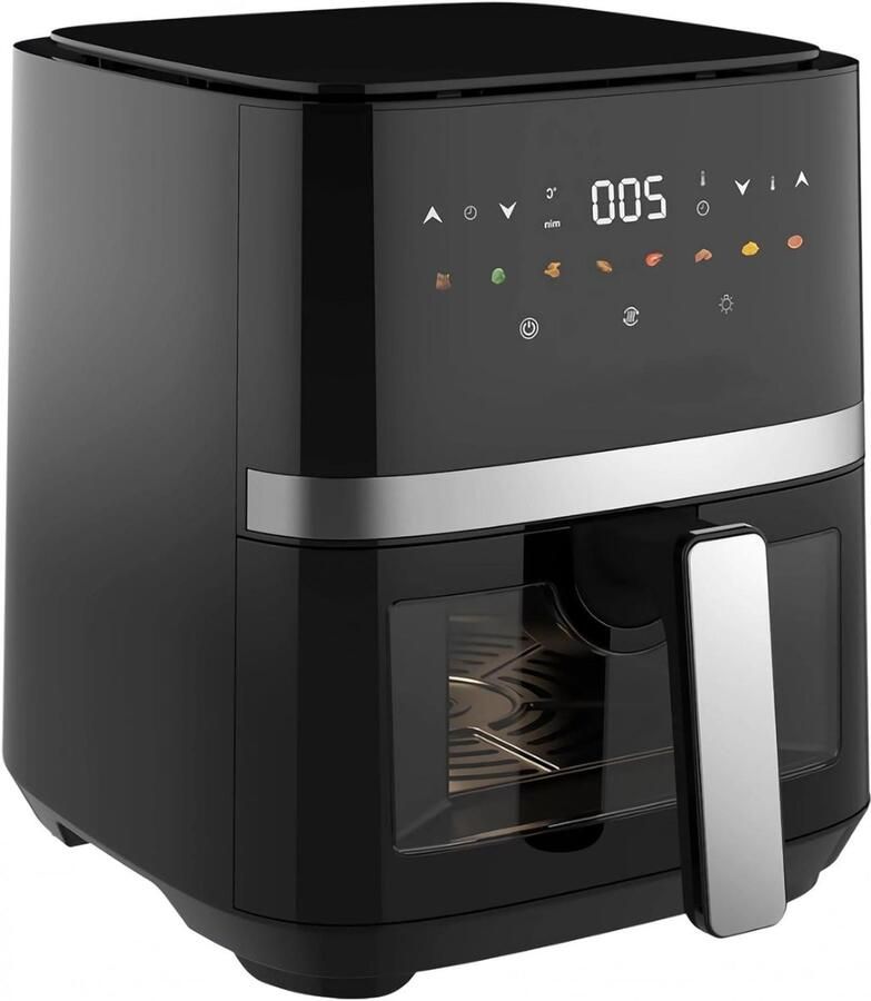 Heteluchtfriteuse Airfryer Keuken Gezond Koken Met Venster 5 Liter Zwart