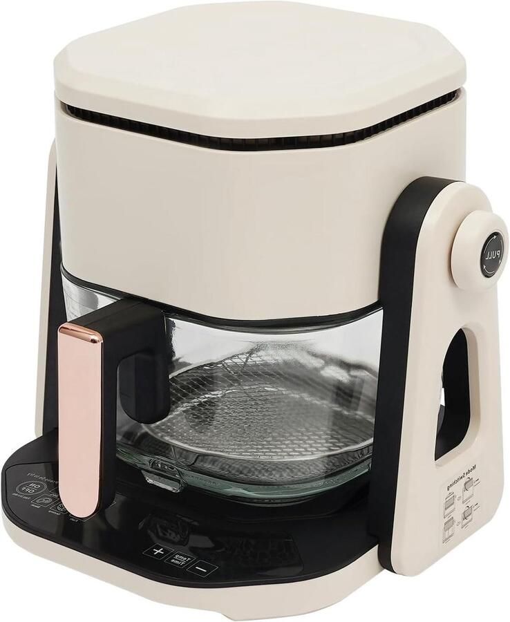 Heteluchtfriteuse Airfryer met glas Gezond Koken 3-in-1 Functie 45 Liter Wit