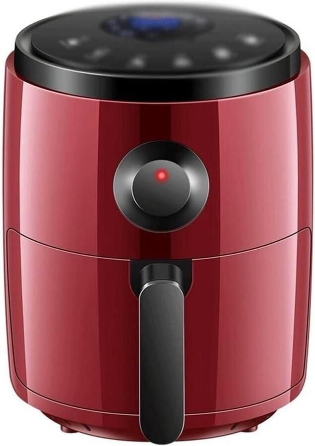 Heteluchtfriteuse Airfryer met frituurpan Kookt met weinig olie Olievrij frituren 3 Liter Rood