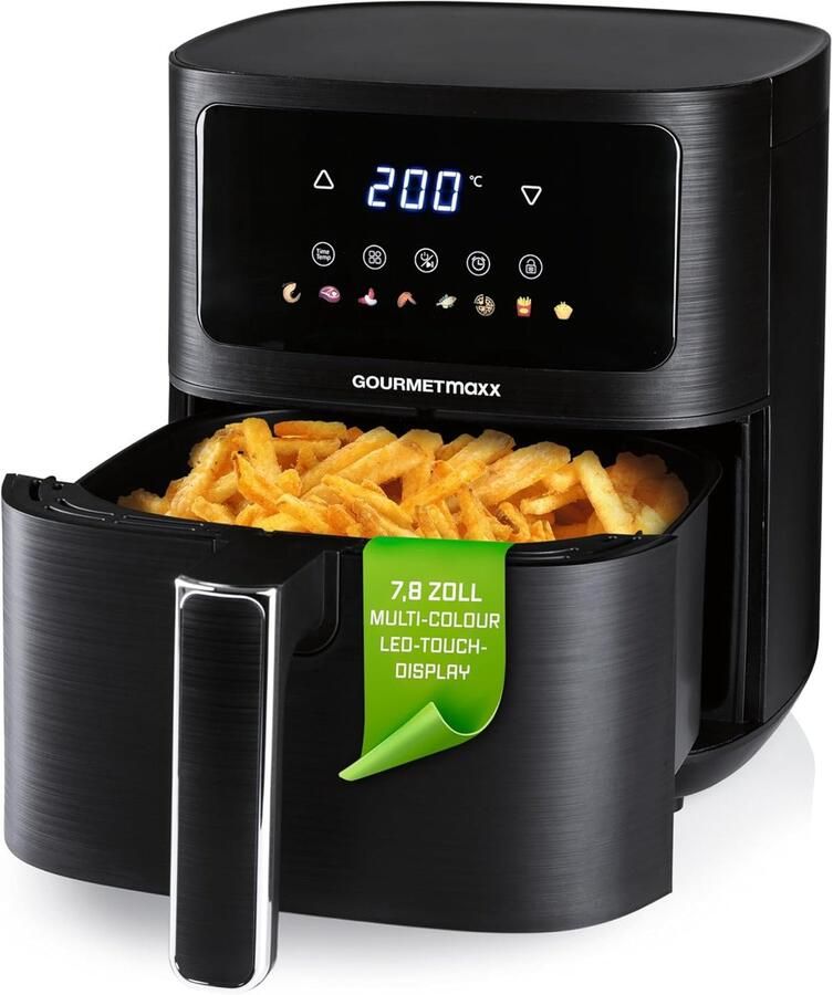 Heteluchtfriteuse Airfryer Mini Oven Vetarm Koken 8 Programma's 45 Liter Zwart