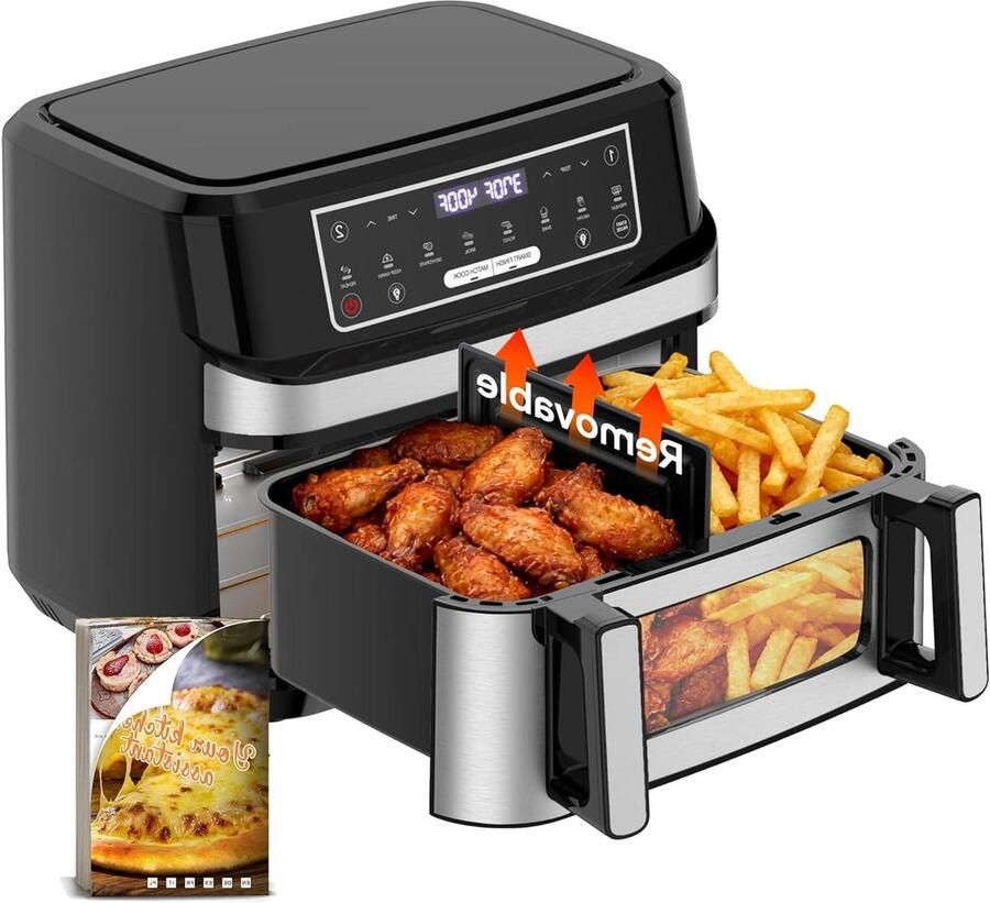 Heteluchtfriteuse Airfryer Oven Gezond Frituren Twee Verwarmingszones 12 Liter Gemengde Kleuren