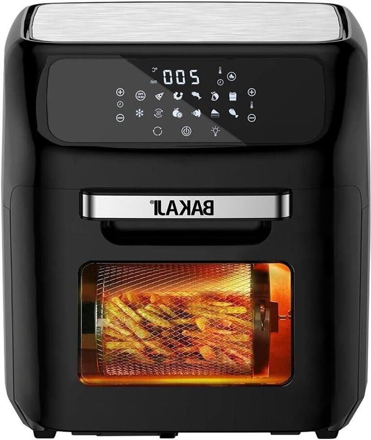 Heteluchtfriteuse Airfryer Oven Gezond Koken 12 Programma's 12 Liter Zwart