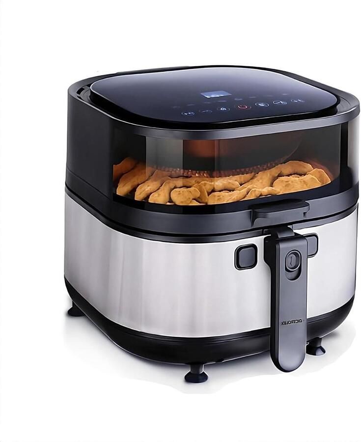 Heteluchtfriteuse Airfryer Oven Gezond Koken Automatische Roerschep 7.2 Liter Zwart