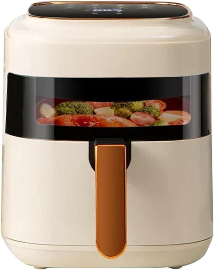 Heteluchtfriteuse Airfryer Oven Gezond Koken Groot Kijkvenster 6L Wit