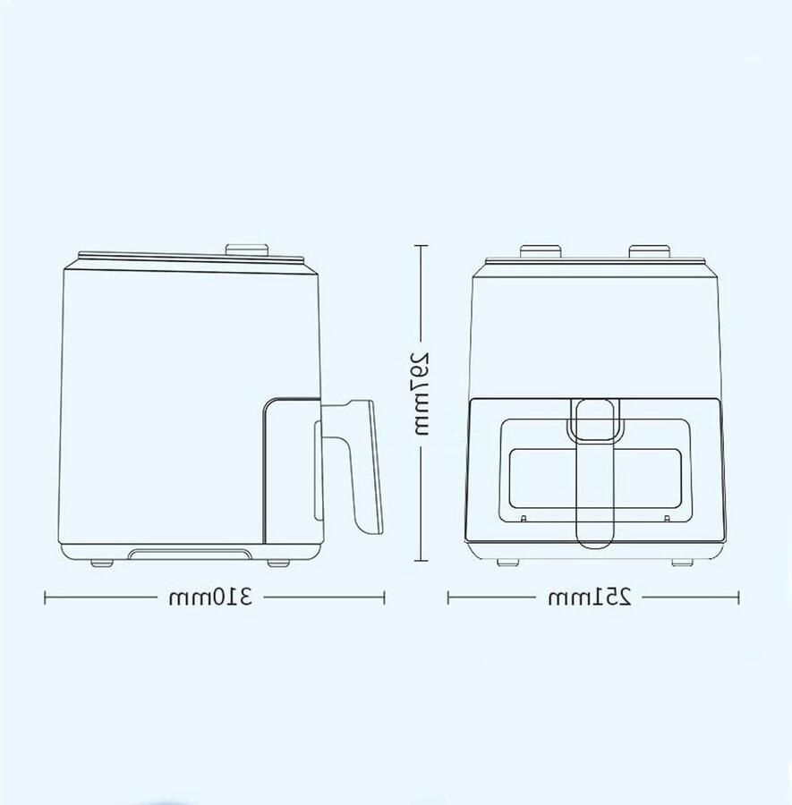 Heteluchtfriteuse Airfryer Oven Gezond Koken Instelbare Temperatuur 5 Liter Beige