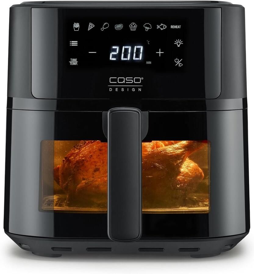 Heteluchtfriteuse Airfryer Oven Gezond Koken Stille Werking 38db 6 Liter Zwart