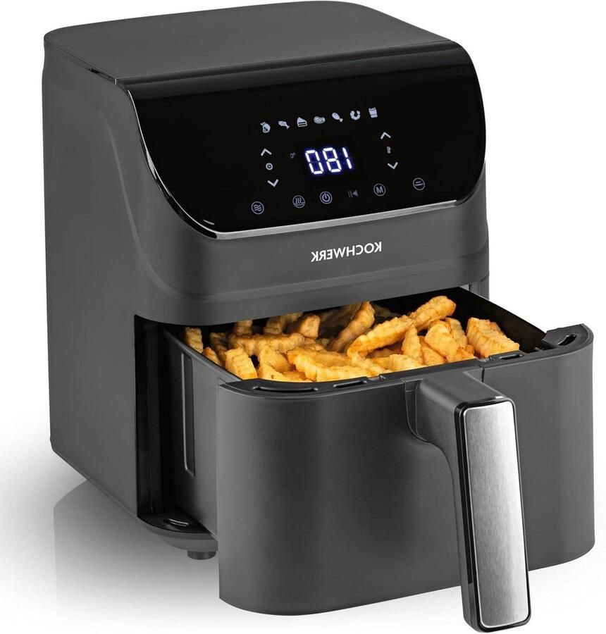 Heteluchtfriteuse Airfryer Oven Vetarm Koken Met Touchscreen 4 Liter Grijs