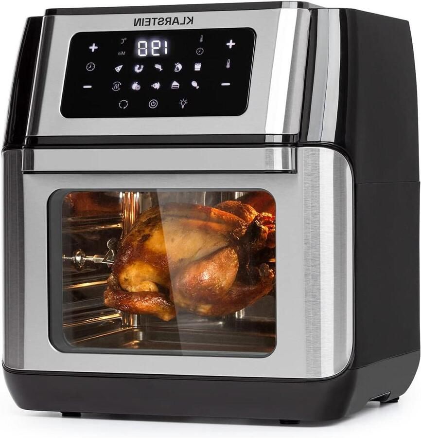 Heteluchtfriteuse Airfryer XL Gezond Frituren 3D Verwarmingssysteem 10 liter Zilver