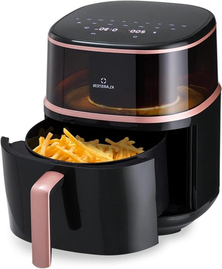 Heteluchtfriteuse Airfryer XL Gezond Frituren Met Stoomfunctie 7.5 Liter Zwart