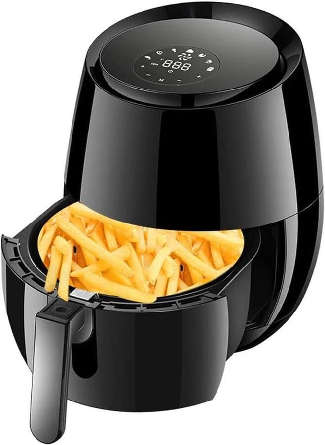 Heteluchtfriteuse Airfryer XXL Frituurpan Gezond Frituren 360 Graden Hete Lucht 5.2 Liter Zwart