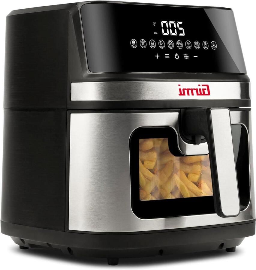 Heteluchtfriteuse Airfryer XXL Gezond Frituren Dubbele Weerstand 8 Liter Zwart